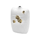14" White Floral Ceramic Table Vase With Sculptural Details