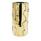 12" Gold Cylinder Ceramic Table Vase With Sculptural Details