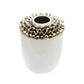 10" White Round Ceramic Table Vase With Sculptural Details