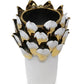 10" White Leaf Tulip Porcelain Table Vase With Sculptural Details