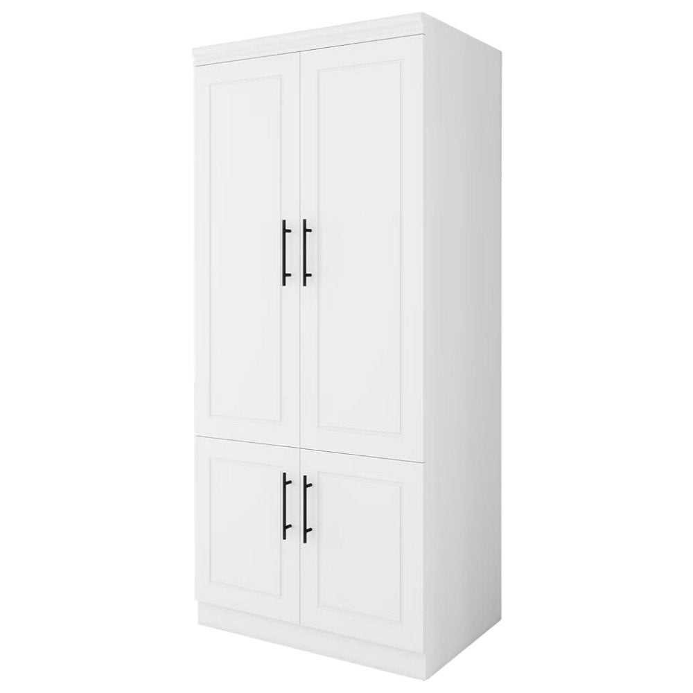 71" White Four Door Combo Dresser