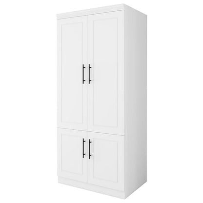 71" White Four Door Combo Dresser