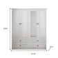 71" White Carved Geometric Mirrored Four Door Four Drawer Combo Dresser