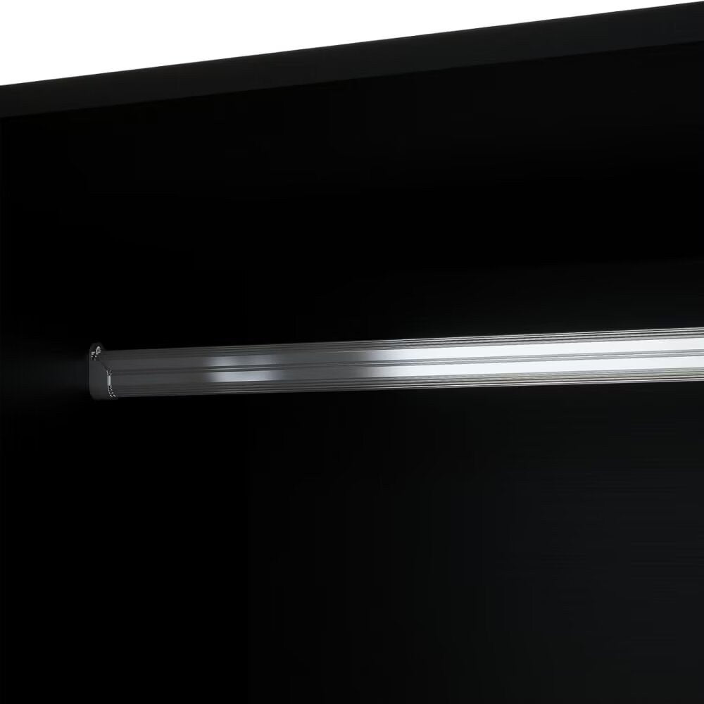 71" Black Gray And Gold Carved Geometric Mirrored Six Door Three Drawer Combo Dresser