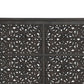 Gray Carved Scrollwork Distressed Solid Wood Queen Bed Frame