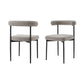 Set of Two Gray And Black Upholstered Polyester Open Back Dining Side Chairs