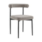 Set of Two Gray And Black Upholstered Polyester Open Back Dining Side Chairs