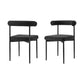 Set of Two Black Upholstered Polyester Open Back Dining Side Chairs