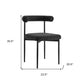 Set of Two Black Upholstered Polyester Open Back Dining Side Chairs