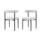 Set of Two Gray And Black Upholstered Polyester Open Back Dining Side Chairs