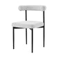 Set of Two Gray And Black Upholstered Polyester Open Back Dining Side Chairs