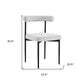 Set of Two Gray And Black Upholstered Polyester Open Back Dining Side Chairs