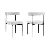 Set of Two Gray And Black Upholstered Polyester Open Back Dining Side Chairs