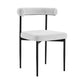 Set of Two Gray And Black Upholstered Polyester Open Back Dining Side Chairs