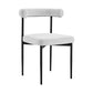 Set of Two Gray And Black Upholstered Polyester Open Back Dining Side Chairs