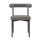 Set of Two Gray And Black Upholstered Faux Leather Open Back Dining Side Chairs