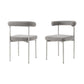 Set of Two Gray And Silver Upholstered Polyester Open Back Dining Side Chairs