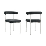 Set of Two Gray And Silver Upholstered Polyester Open Back Dining Side Chairs