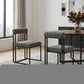 Set of Two Gray And Black Upholstered Polyester Open Back Dining Side Chairs
