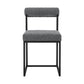 Set of Two Gray And Black Upholstered Polyester Open Back Dining Side Chairs