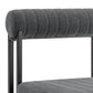 Set of Two Gray And Black Upholstered Polyester Open Back Dining Side Chairs