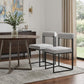 Set of Two Gray And Black Upholstered Polyester Open Back Dining Side Chairs