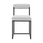 Set of Two Gray And Black Upholstered Polyester Open Back Dining Side Chairs