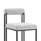 Set of Two Gray And Black Upholstered Polyester Open Back Dining Side Chairs