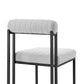 Set of Two Gray And Black Upholstered Polyester Open Back Dining Side Chairs