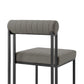 Set of Two Gray And Black Upholstered Faux Leather Open Back Dining Side Chairs