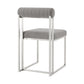Set of Two Gray And Silver Upholstered Polyester Open Back Dining Side Chairs