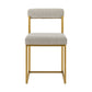 Set of Two Gray And Gold Upholstered Polyester Open Back Dining Side Chairs