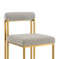 Set of Two Gray And Gold Upholstered Polyester Open Back Dining Side Chairs