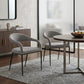 Set of Two Gray And Black Upholstered Polyester Open Back Dining Arm Chairs