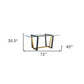 72" Clear And Gold Glass And Iron Sled Base Dining Table
