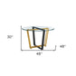 48" Clear And Gold Glass And Iron Sled Base Round Top Dining Table