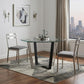 48" Clear And Black Glass And Iron Sled Base Round Top Dining Table