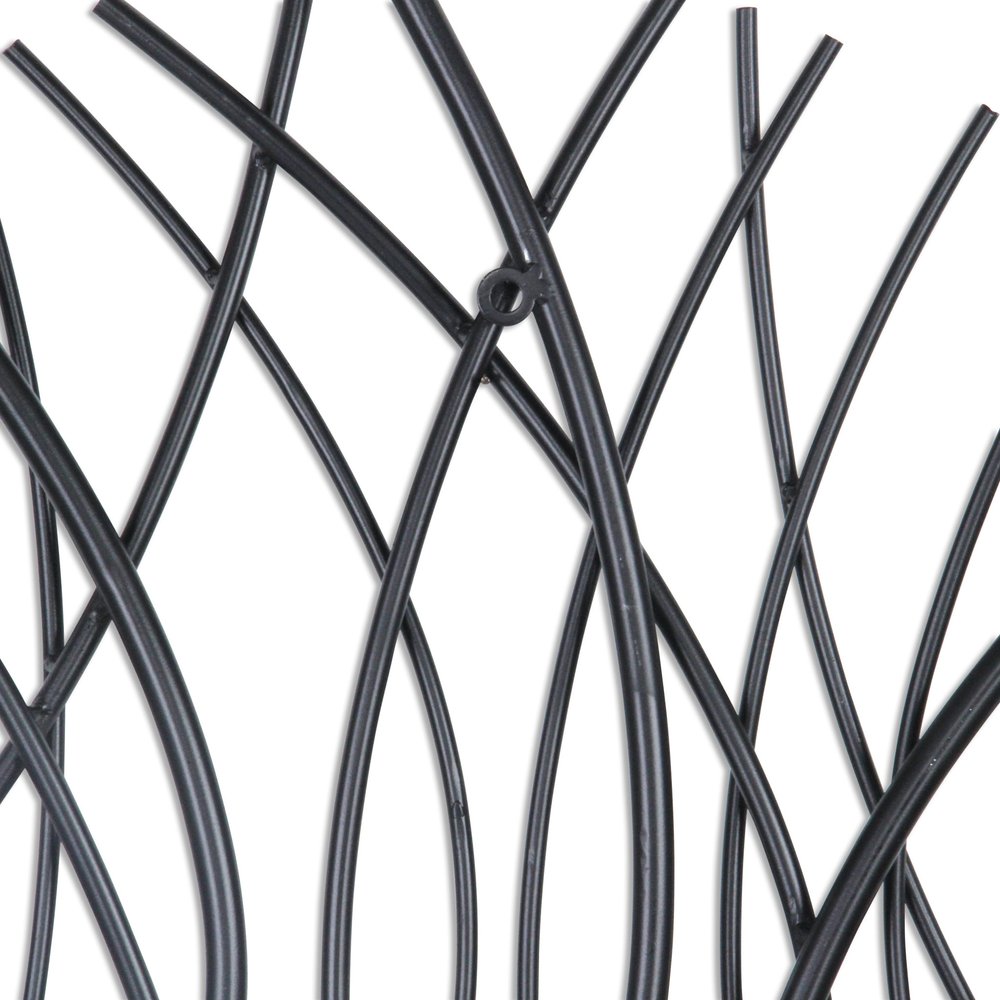 24" X 24" Black Metal Circle Abstract Hanging Dimensional Sculpture