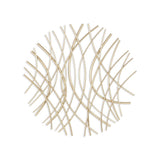 24" X 24" Gold Metal Circle Abstract Hanging Dimensional Sculpture