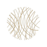 24" X 24" Gold Metal Circle Abstract Hanging Dimensional Sculpture