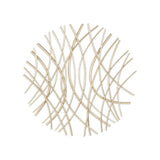 24" X 24" Gold Metal Circle Abstract Hanging Dimensional Sculpture