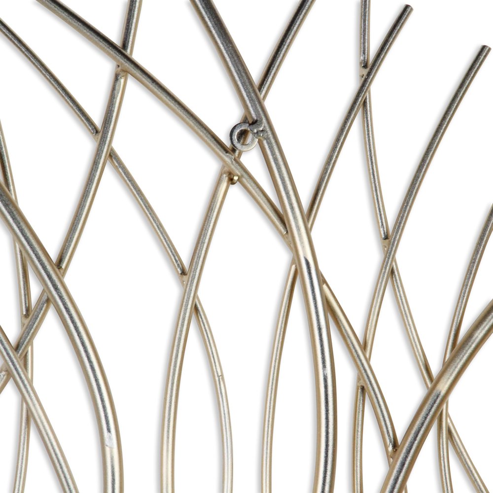 24" X 24" Gold Metal Circle Abstract Hanging Dimensional Sculpture