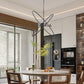 Black Unique Statement Four Light Metal Chandelier