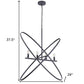 Black Unique Statement Four Light Metal Chandelier