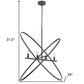 Black Unique Statement Four Light Metal Chandelier