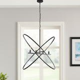 Black Unique Statement Four Light Metal Chandelier