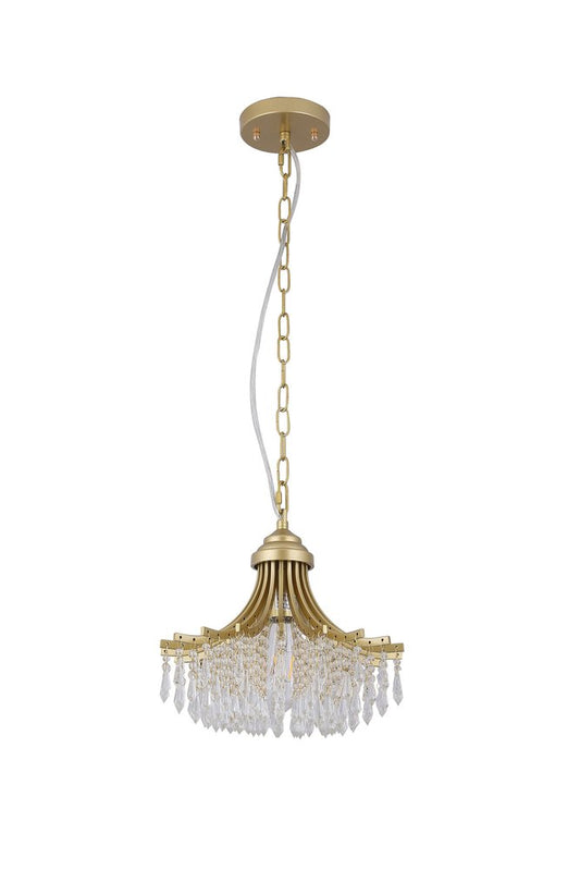 Clear And Gold Metal and Crystals Crystal Glass Chandelier With Clear Shades