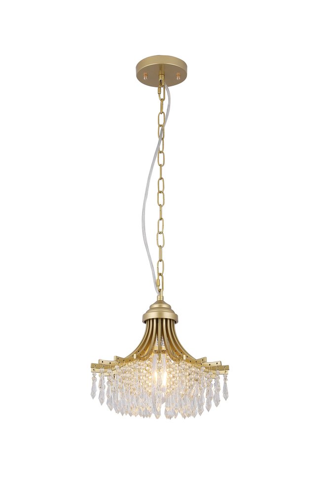 Clear And Gold Metal and Crystals Crystal Glass Chandelier With Clear Shades