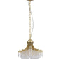 Clear And Gold Metal and Crystals Chandelier With Clear Shade