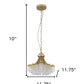 Clear And Gold Metal and Crystals Chandelier With Clear Shade